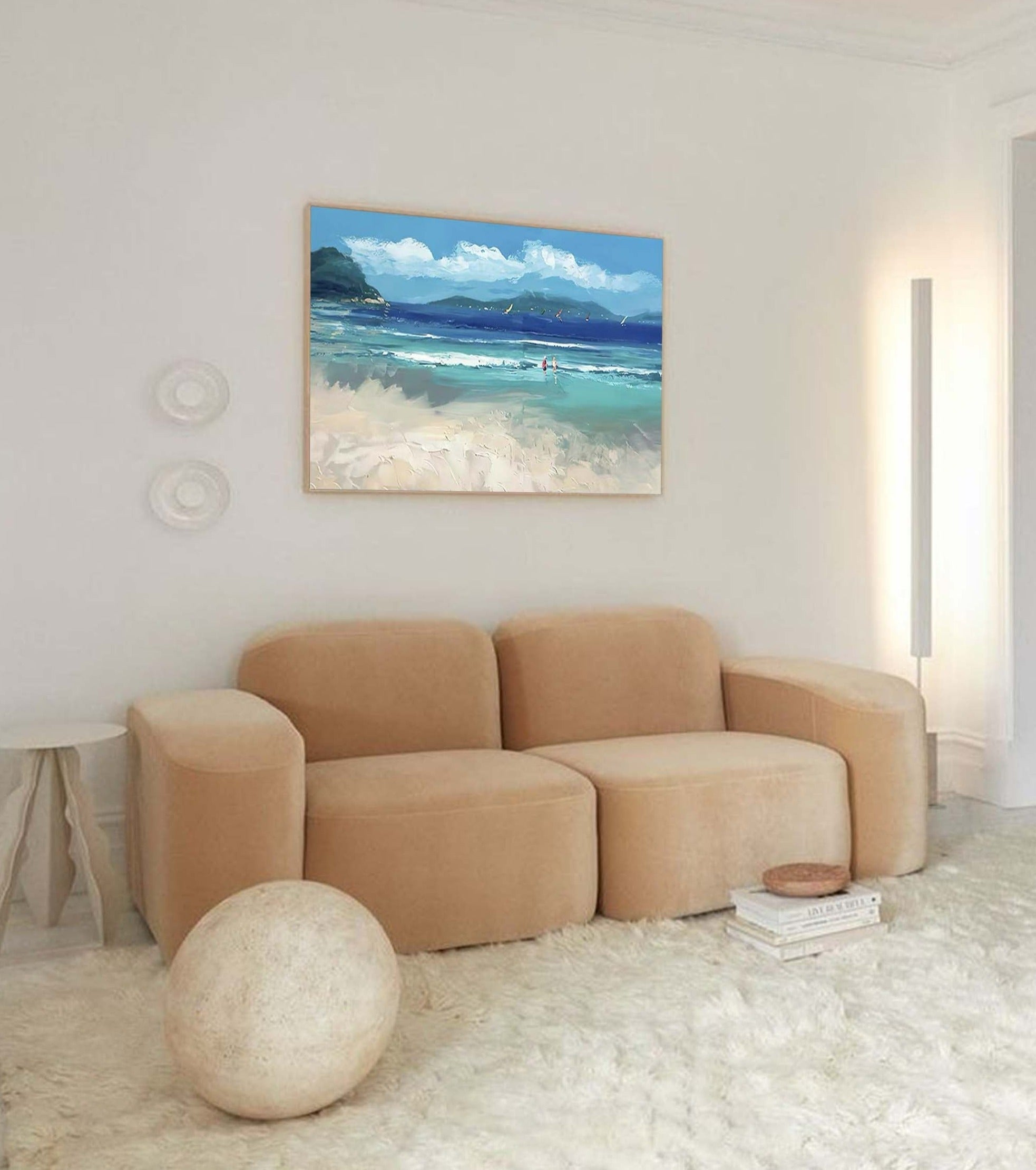 Serene Tropical Beach Ocean Canvas Wall Art