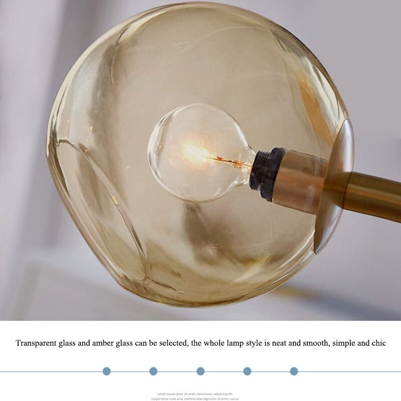 Valentina Modern Glass Globe Bubble Pendant Light Black/Gold - Neutralighting