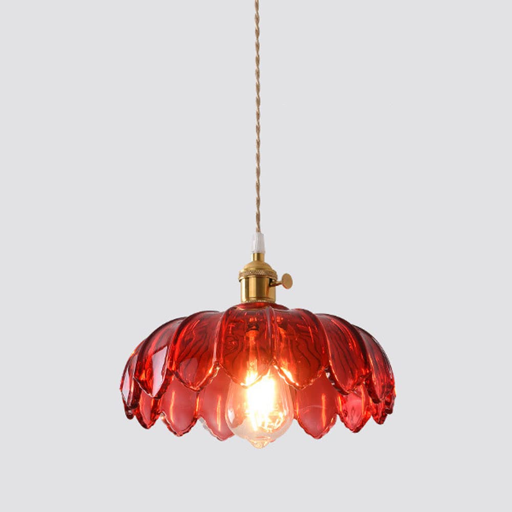 Valentina Retro LED Pendant Light Colourful Glass/Metal Flower Dining Room - Neutralighting