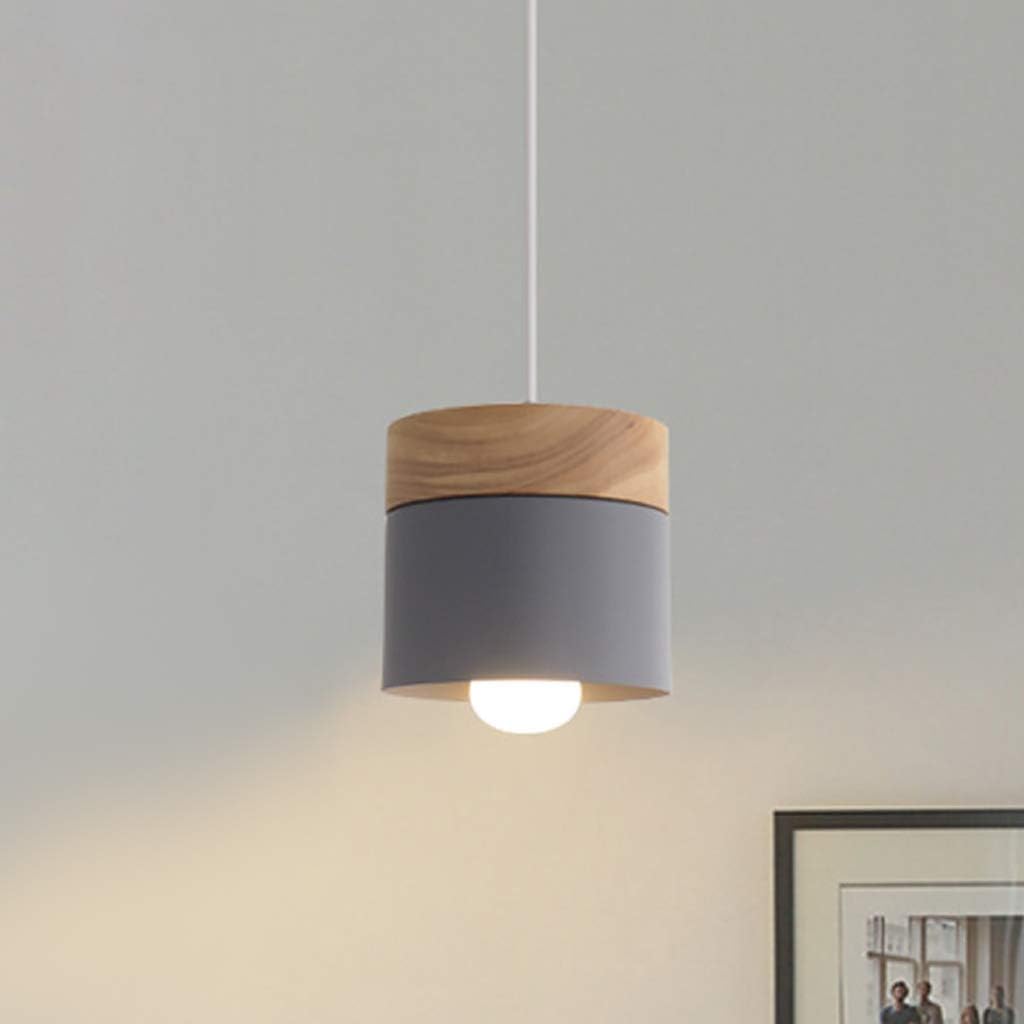 Valentina Modern Can Shape Metal/Wood Pendant Light - Neutralighting