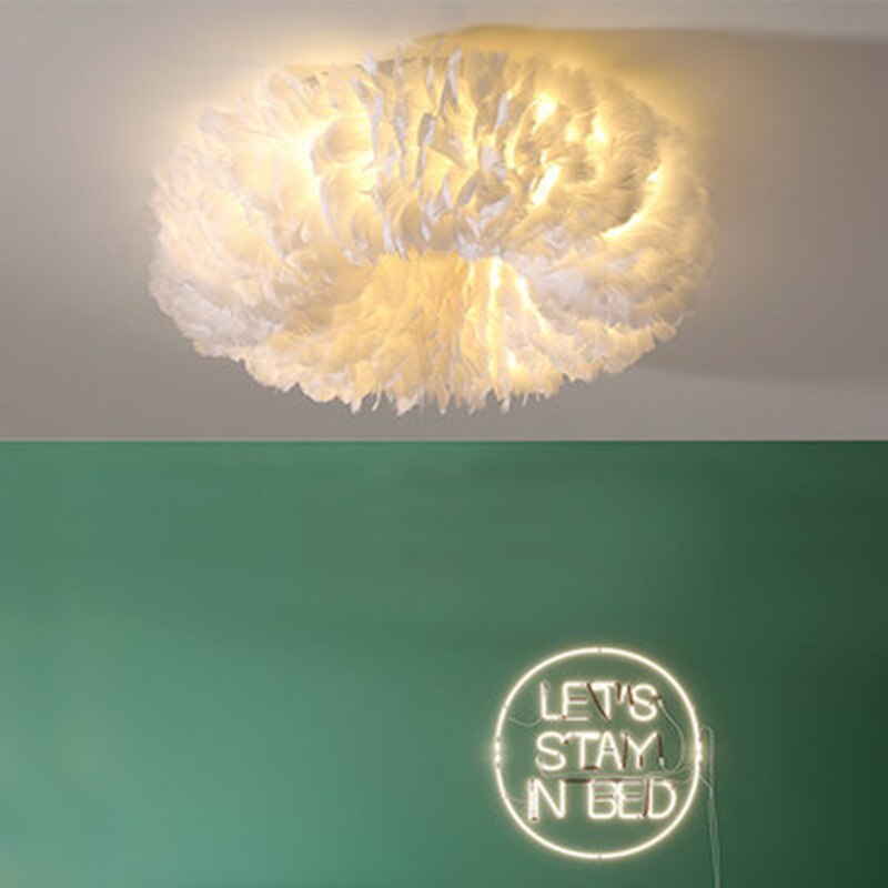 O'Moore Swan Feather Round Ceiling Light - Neutralighting