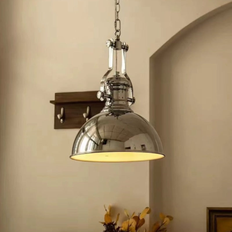 Alessio Industrial LED Pendant Light Chrome Metal Living/Bedroom - Neutralighting