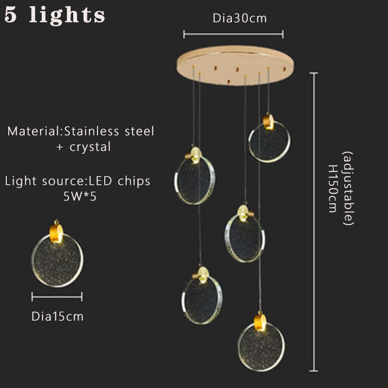 Kristy Luxury Circular Ripple Round Crystal Golden Chandelier - Neutralighting