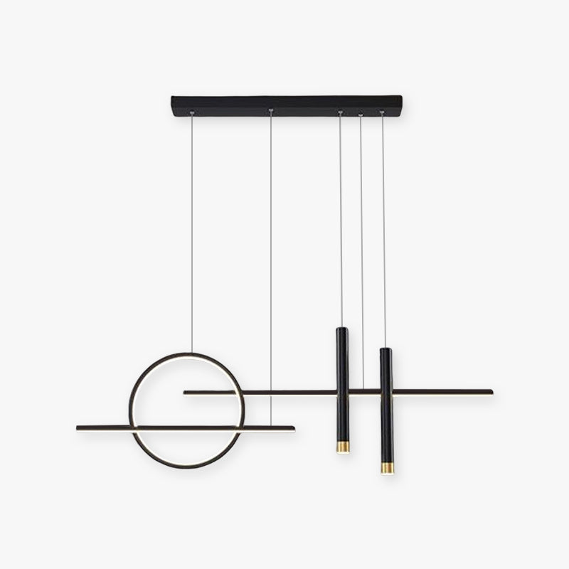 Arisha Minimalism Led Pendant Light, Irregular Ring, Black/Glod - Neutralighting