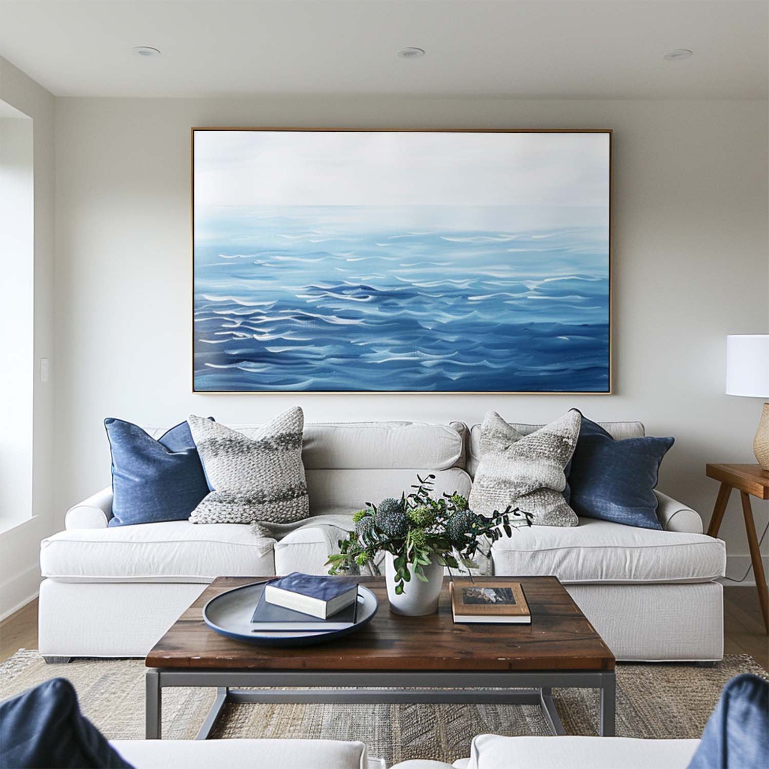 Blue Ocean Wave Horizontal Canvas Wall Art