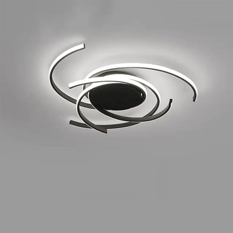 Arisha Modern Multi Arc Linetype Ceiling Light,Black/White - Neutralighting