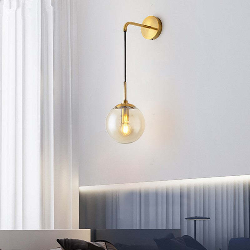 Valentina Glass Ball Nordic LED Wall Reading Lamp Single Head - Neutralighting