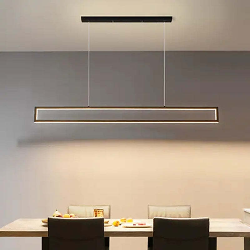 Arisha Modern Metal Vertical Rectangular Pendant Light, Black - Neutralighting