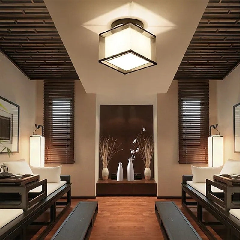 Arisha Modern Metal & Fabric Flush Mount Ceiling Light, 2 Style - Neutralighting