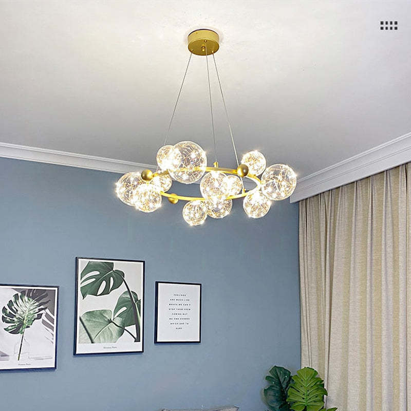Valentina Art Deco Luminous Sphere Cluster Glass Pendant Light - Neutralighting