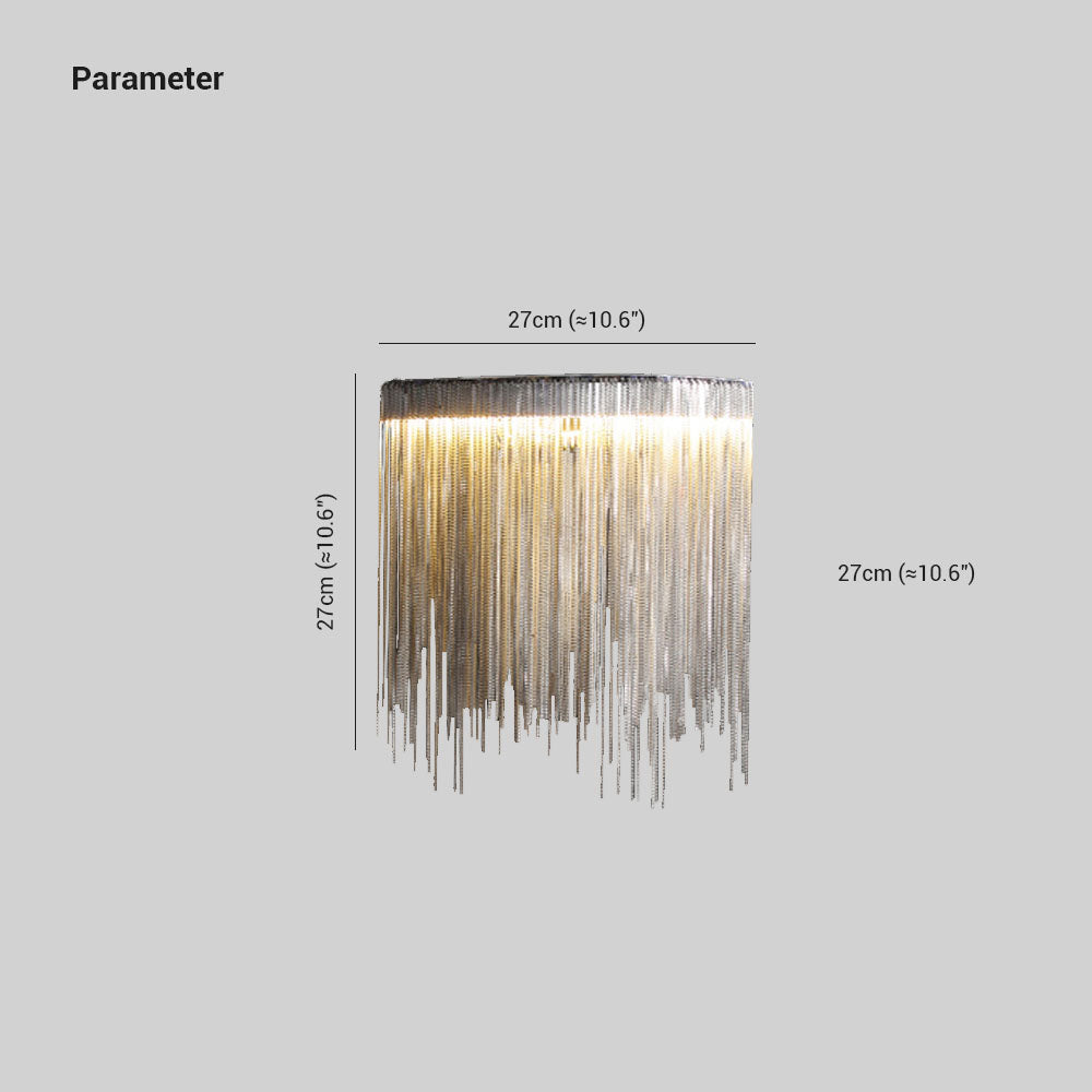 Arisha Wall Lamp Decorative/Modern, Tassel Chain, Silver, Living Room - Neutralighting