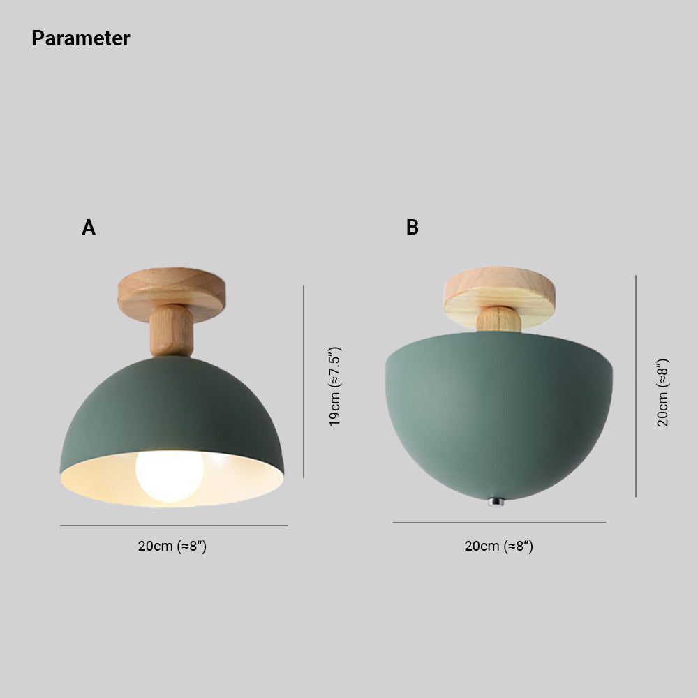 Muto Modern LED Wood Dome Ceiling Light - Neutralighting