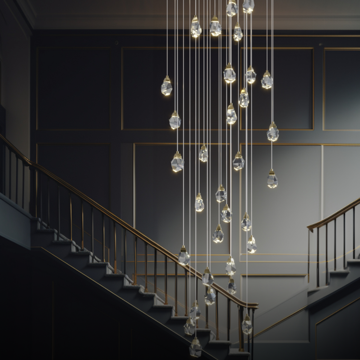 Kristy Design Ball Glass/Metal Pendant Light Gold - Neutralighting