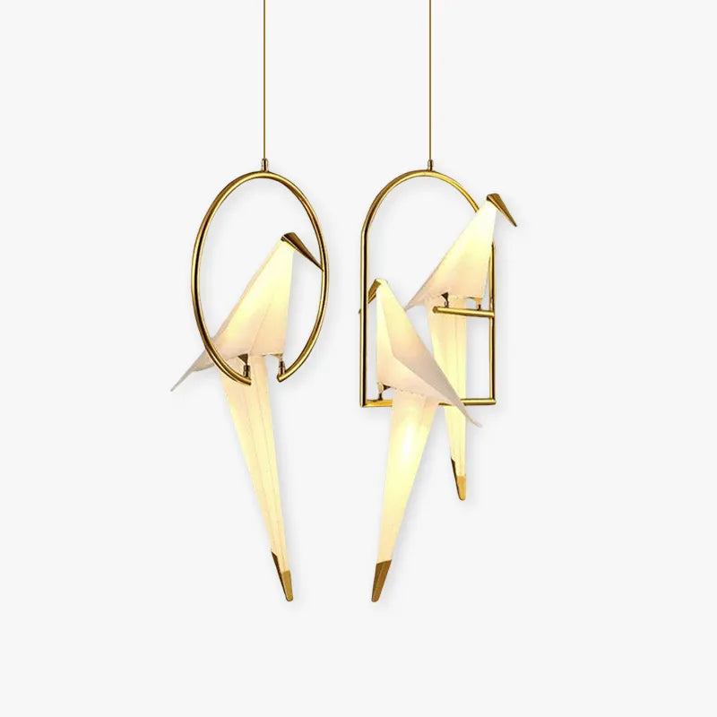 Arisha Modern Nordic Post Modern Bird Pendant Light, White/Clear - Neutralighting