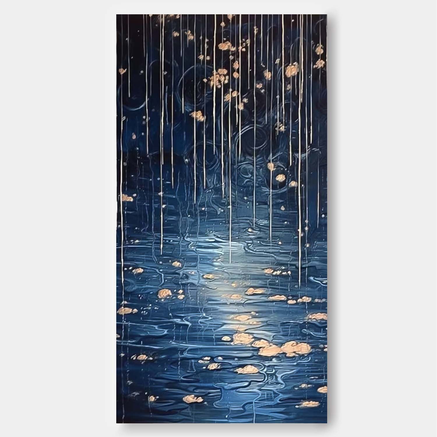 Wall Art Impasto Abstract Night Dreamy Waterfall