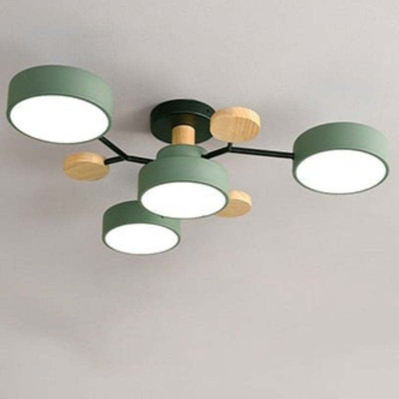 Arisha Ceiling Light, Wood Round for Living Room - Neutralighting