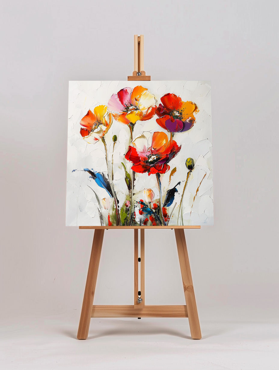 Colorful Poppy Flower Abstract Painting