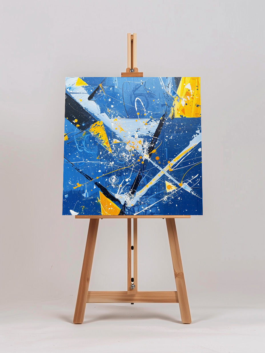 Electric Blue Collision Painting