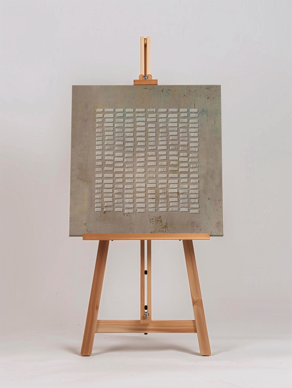 Modern Beige Grid Geometric Abstract Textured Wall Art