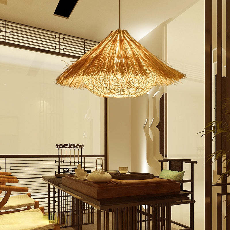 Muto Hand-Woven Rattan Modelling Pendant Light - Neutralighting