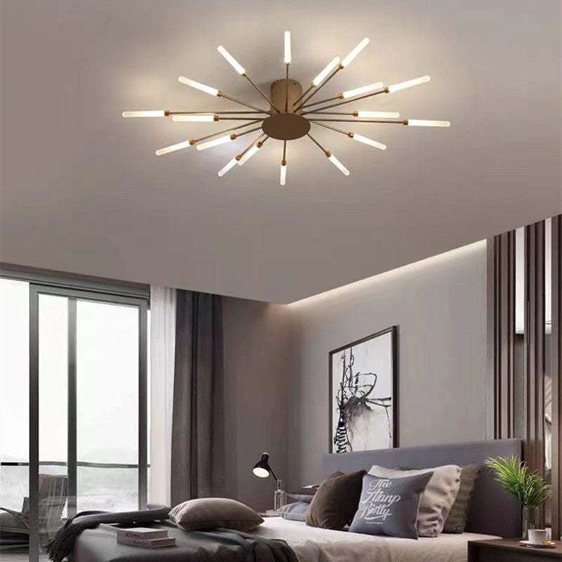 Wesley Flush-Mount Ceiling Light Fireworks, Black/Gold
