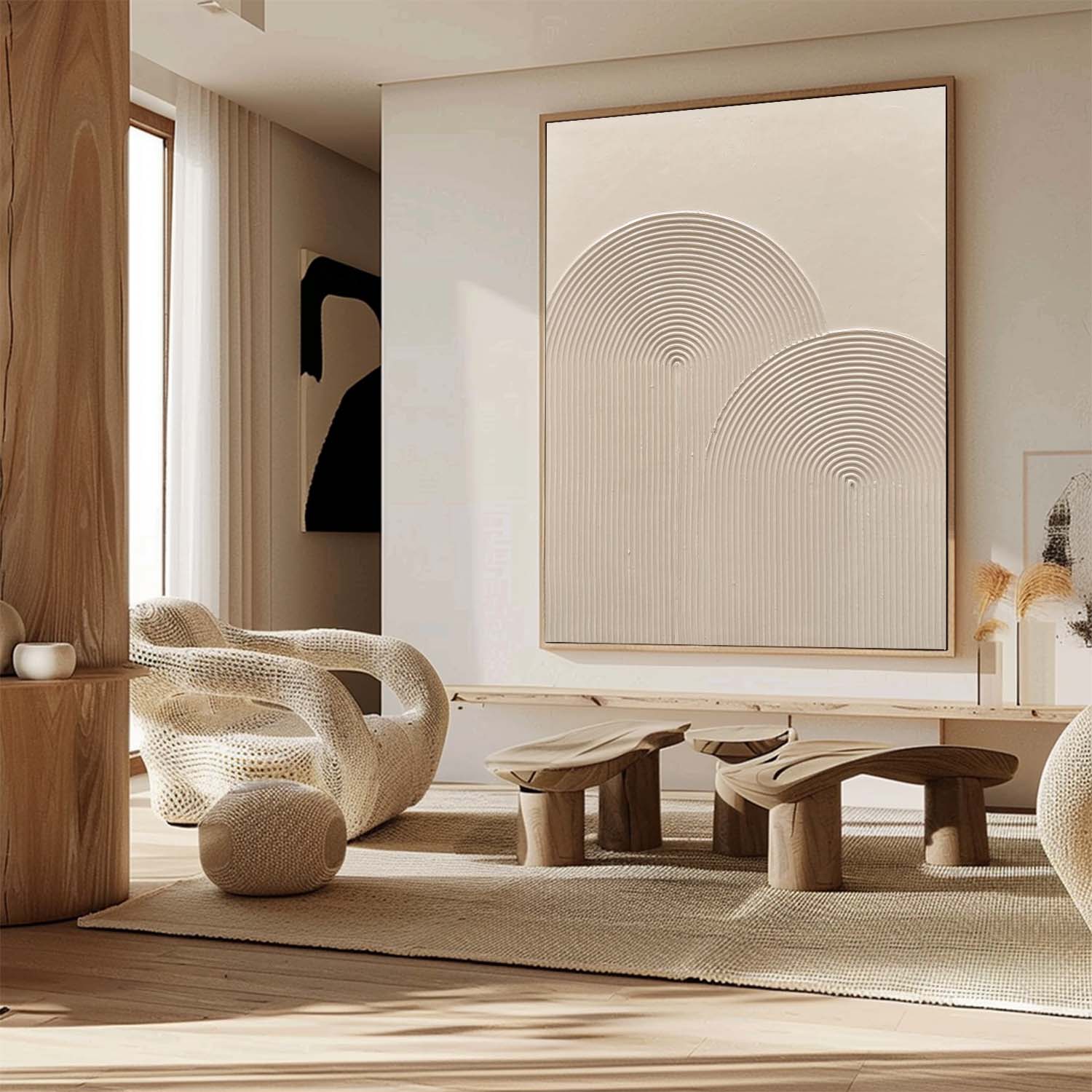Beige Arch Line Minimalist Painting