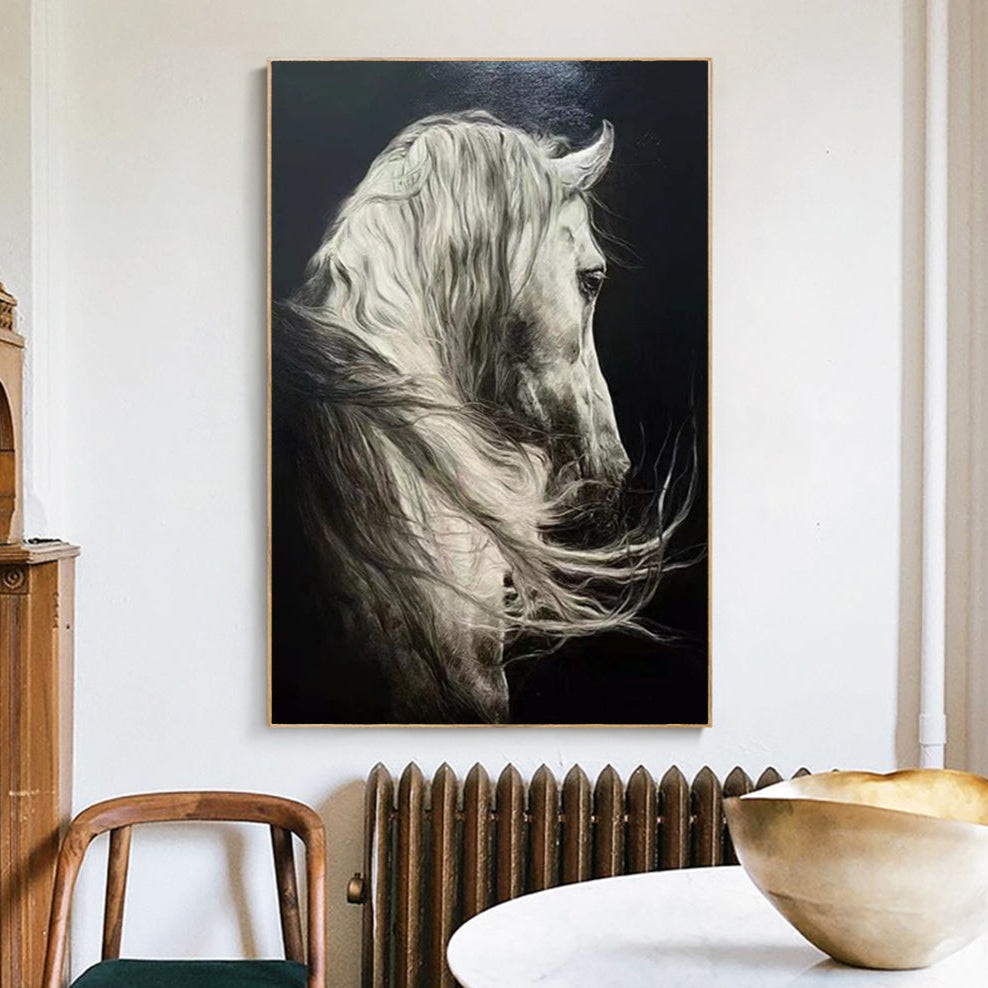 Wild Spirit Monochrome Horse Portrait Wall Art