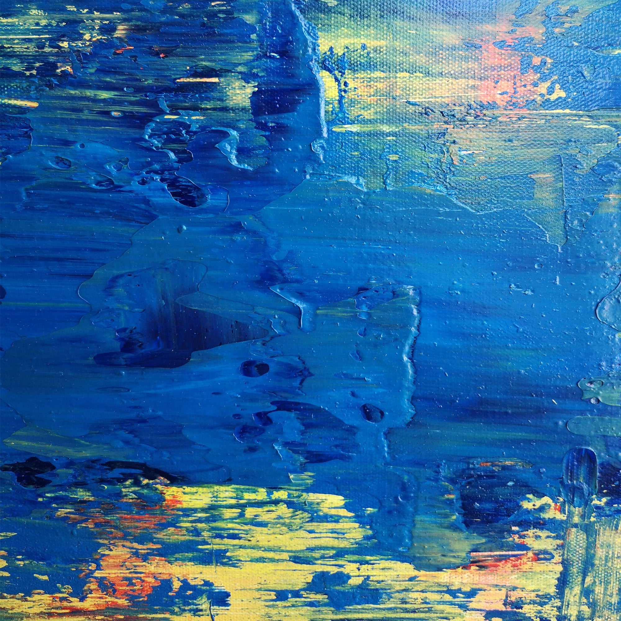 Blue Yellow Abstract Art