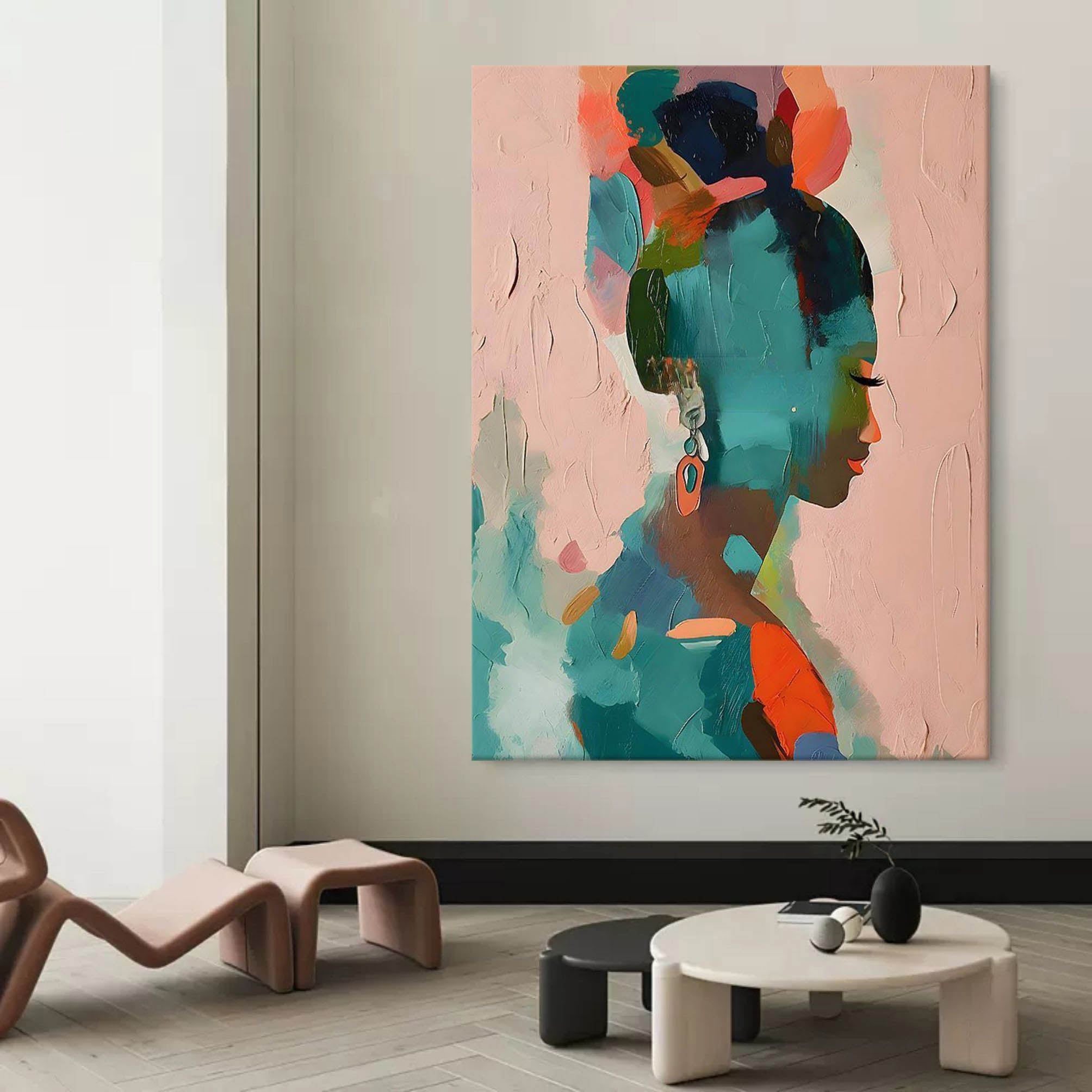 Wall Art Colorful Silhouette Vibrant Abstract