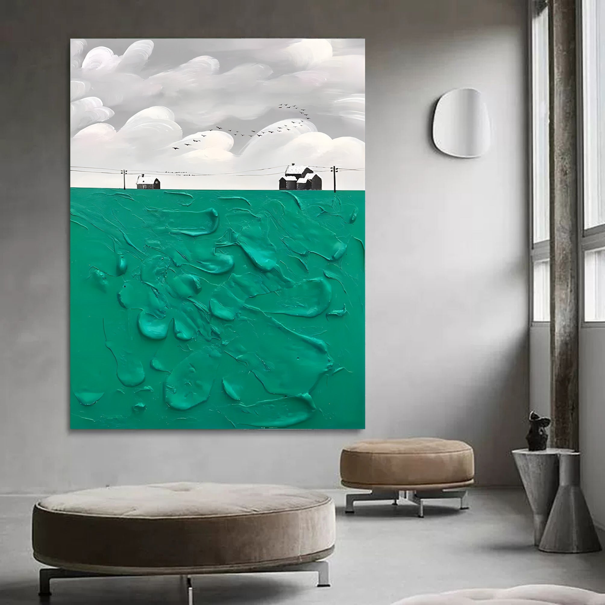 Wall Art Teal Green Countryside Farmhouse