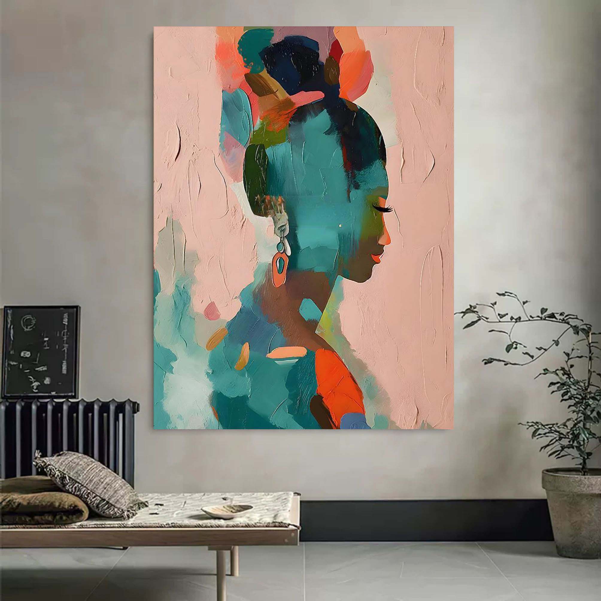 Wall Art Colorful Silhouette Vibrant Abstract