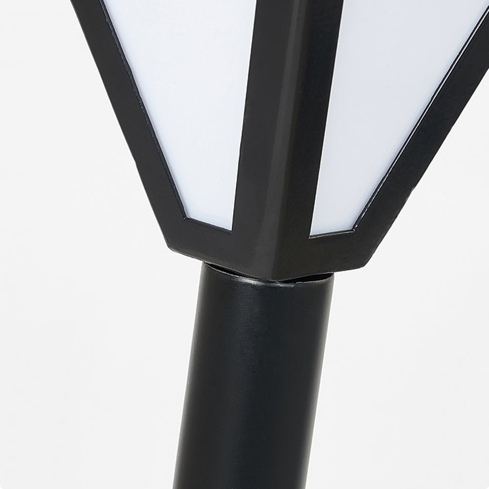 Ray Modern Metal Tapered Solar Outdoor Path Light, Black - Neutralighting