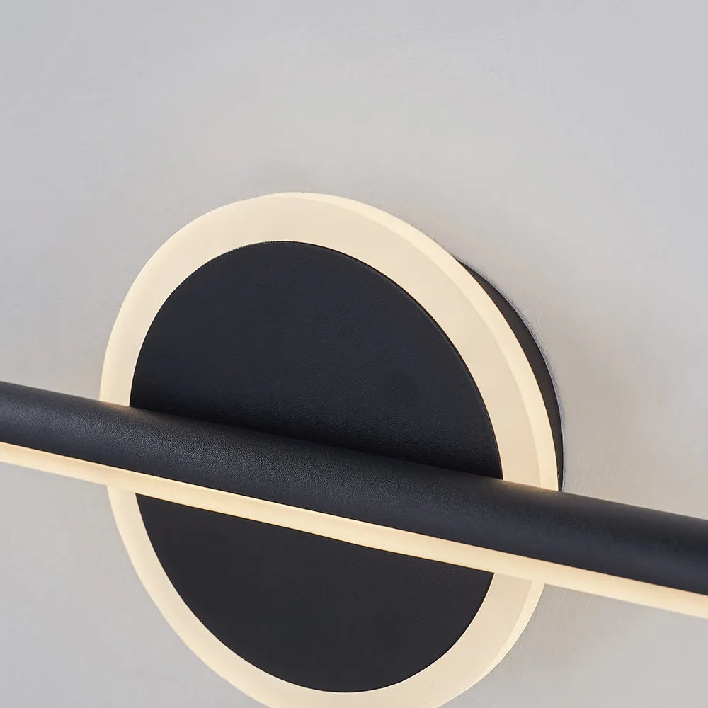 Arisha LED Linear Mirror Front Vanity Wall Lamp, Black/Gold - Neutralighting