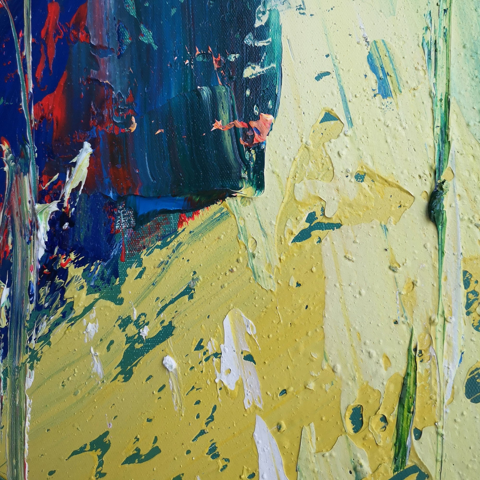 Blue Red Abstract Painting