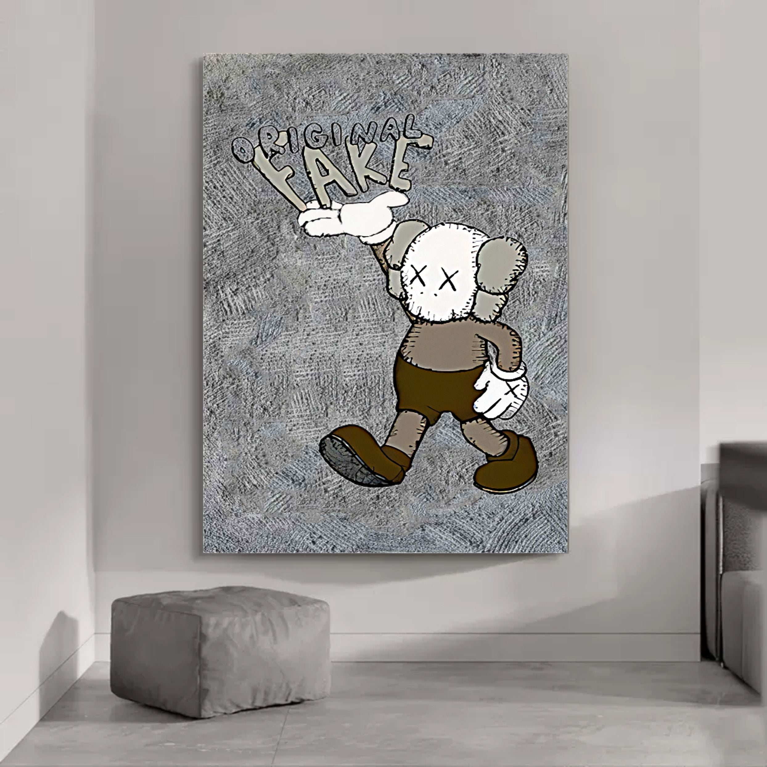 Wall Art KAWS Original Fake Cartoon Graffiti