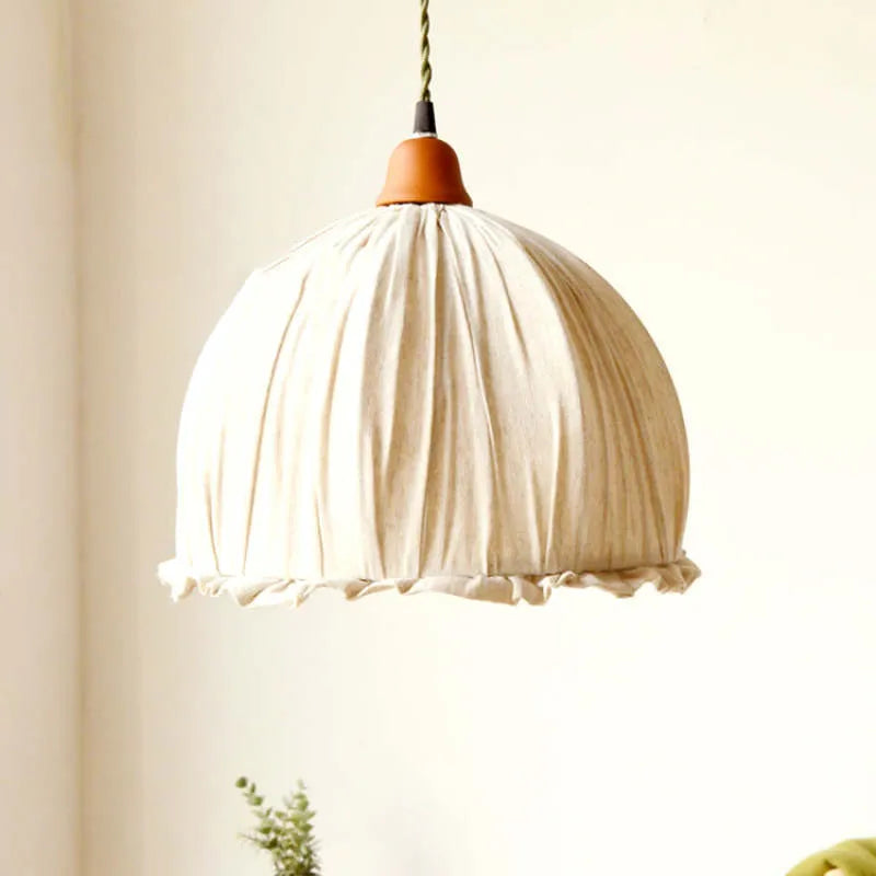 Haloa Vintage Pendant Light Beige, Fabric - Neutralighting