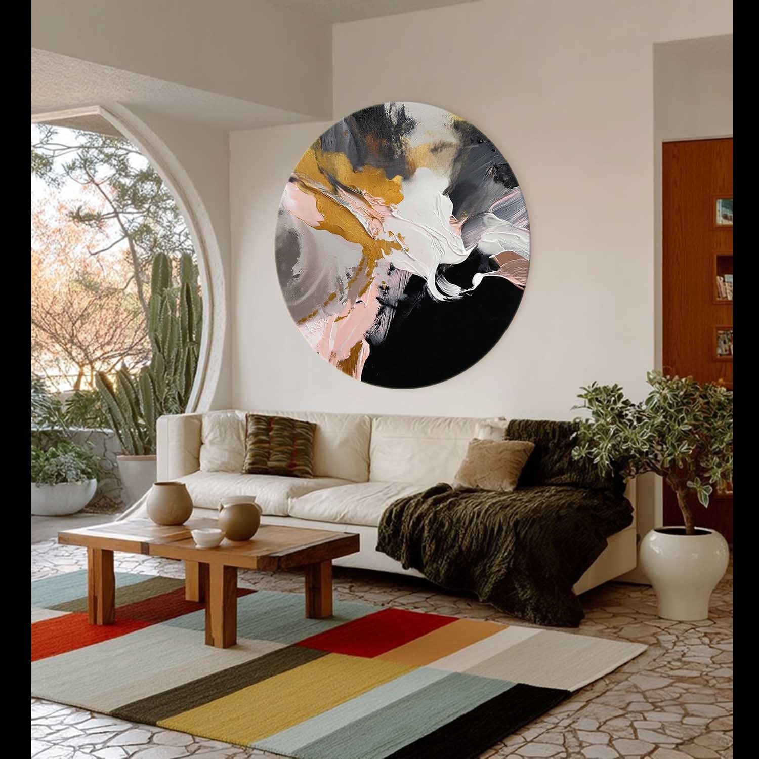 Wall Art Bold Abstract Swirls Gold