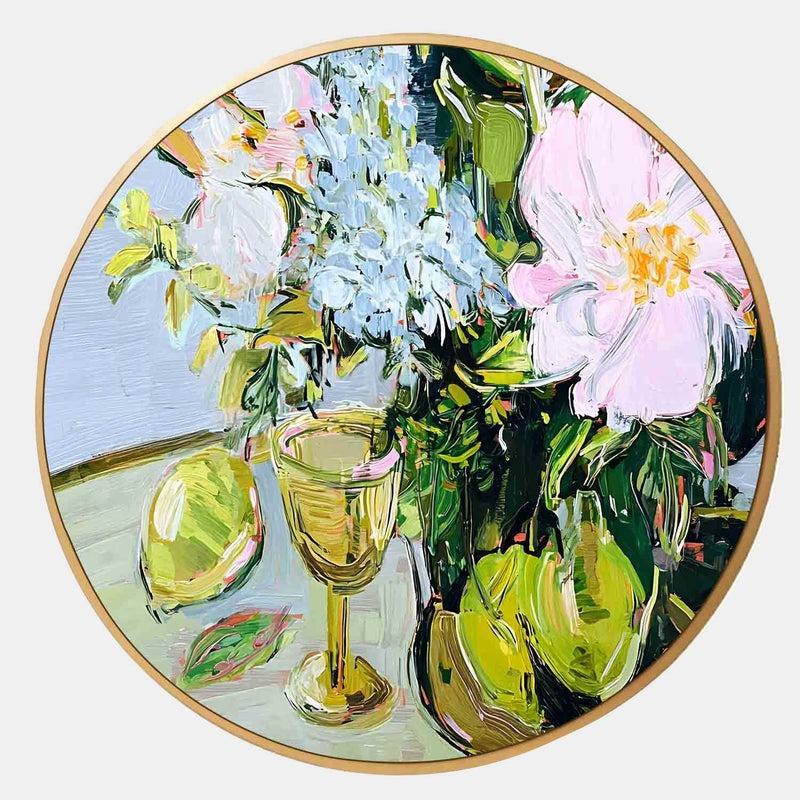 Floral Still Life Round Painting