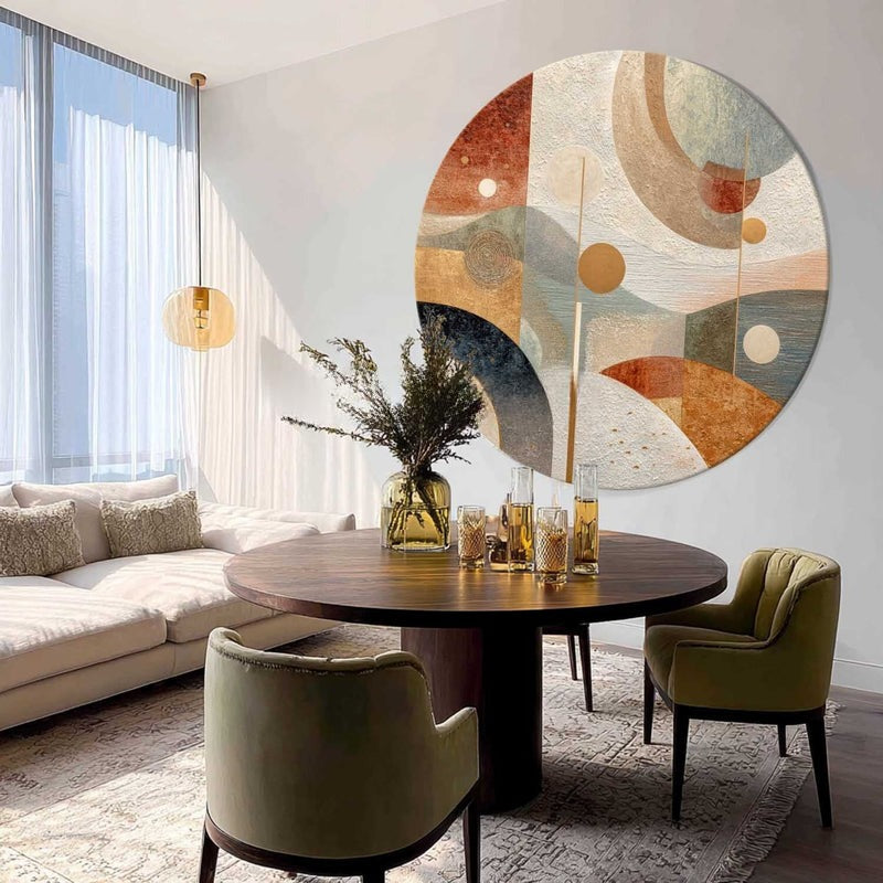 Wall Art Minimalist 3D Gold Geometric Circles