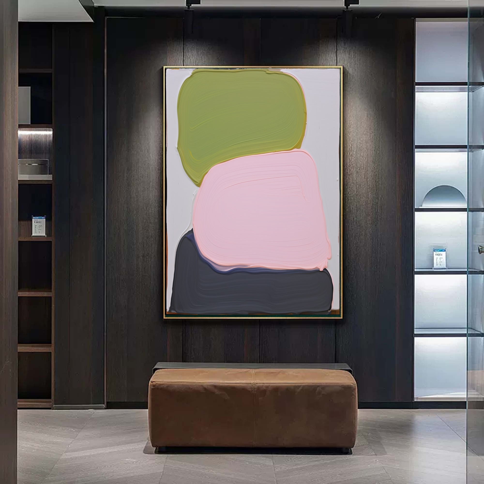 Wall Art Sage Green Pink Charcoal