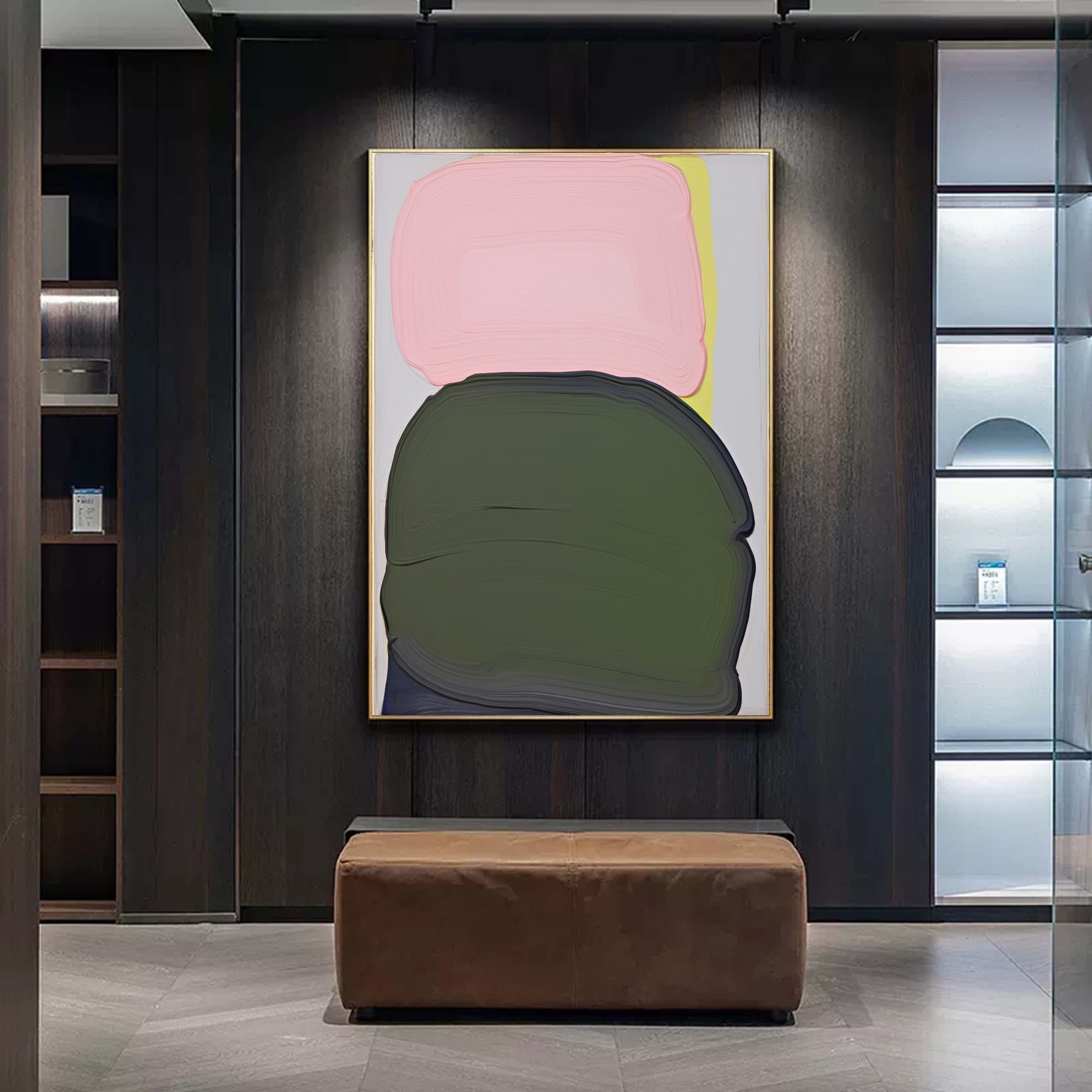 Wall Art Organic Color Abstract Silhouettes Soft Pink