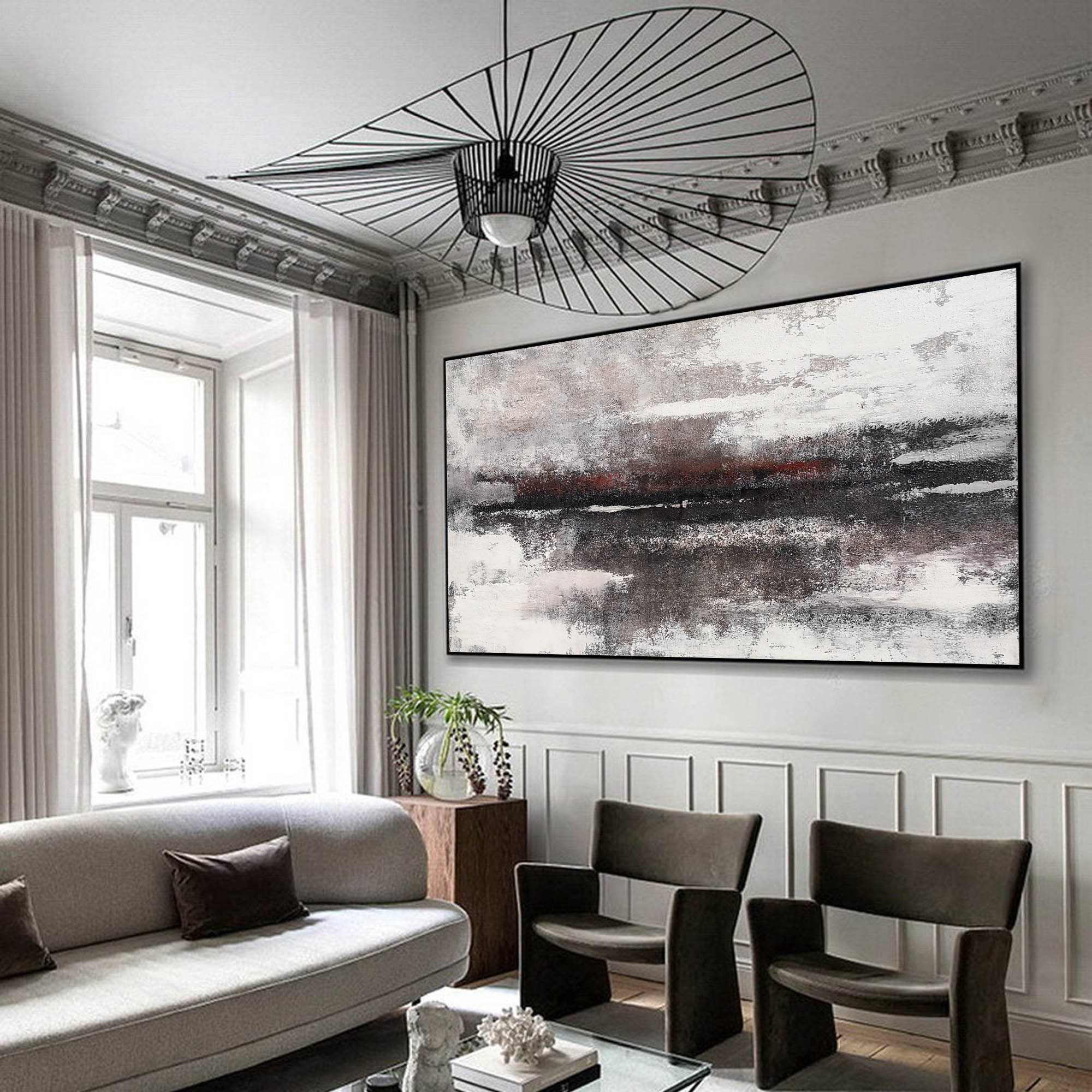 Black And White Beach Painting