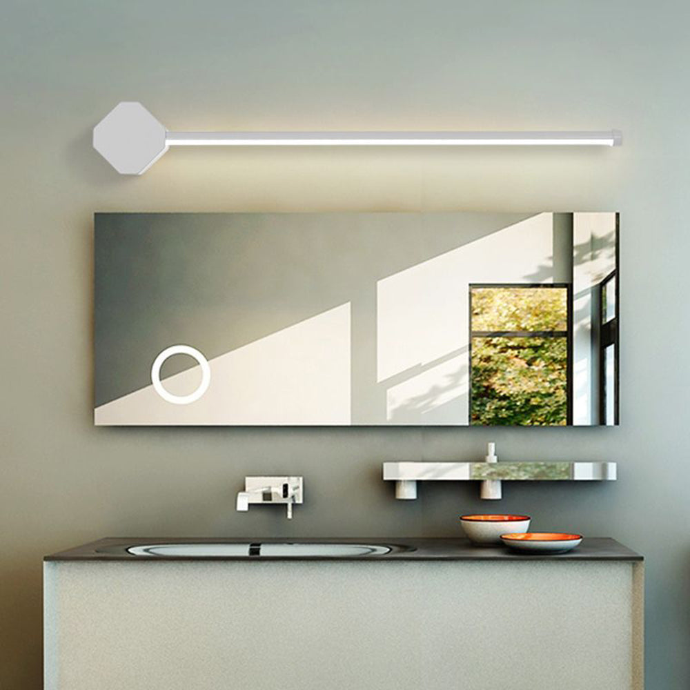 Arisha Minimalist Square Linear Metal/Acrylic Wall Lamp, Black/White - Neutralighting