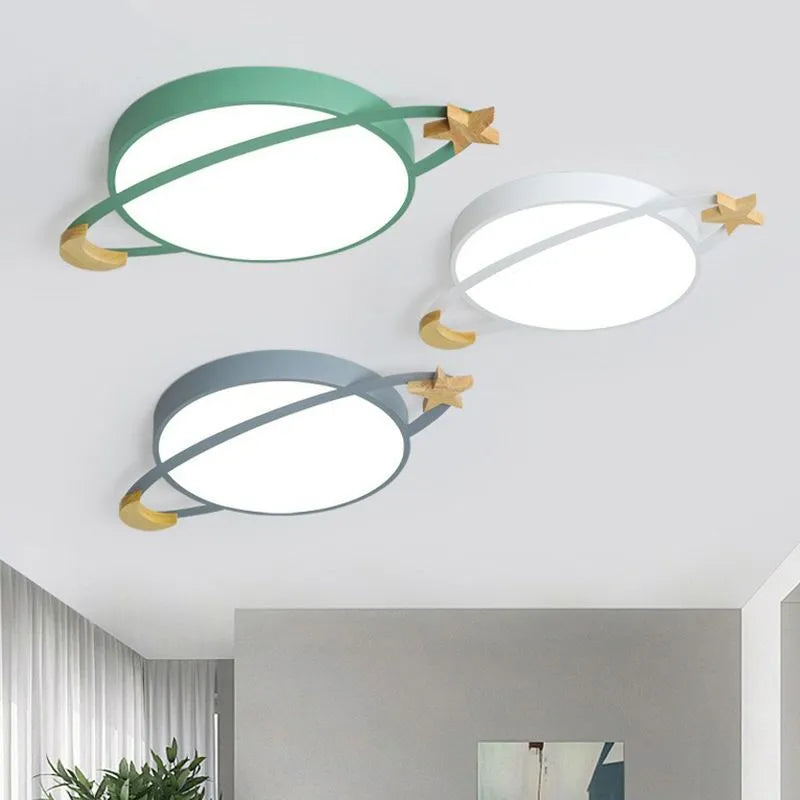 Arisha Modern Acrylic Round Flush Mount Ceiling Light, Grey/White/Green - Neutralighting