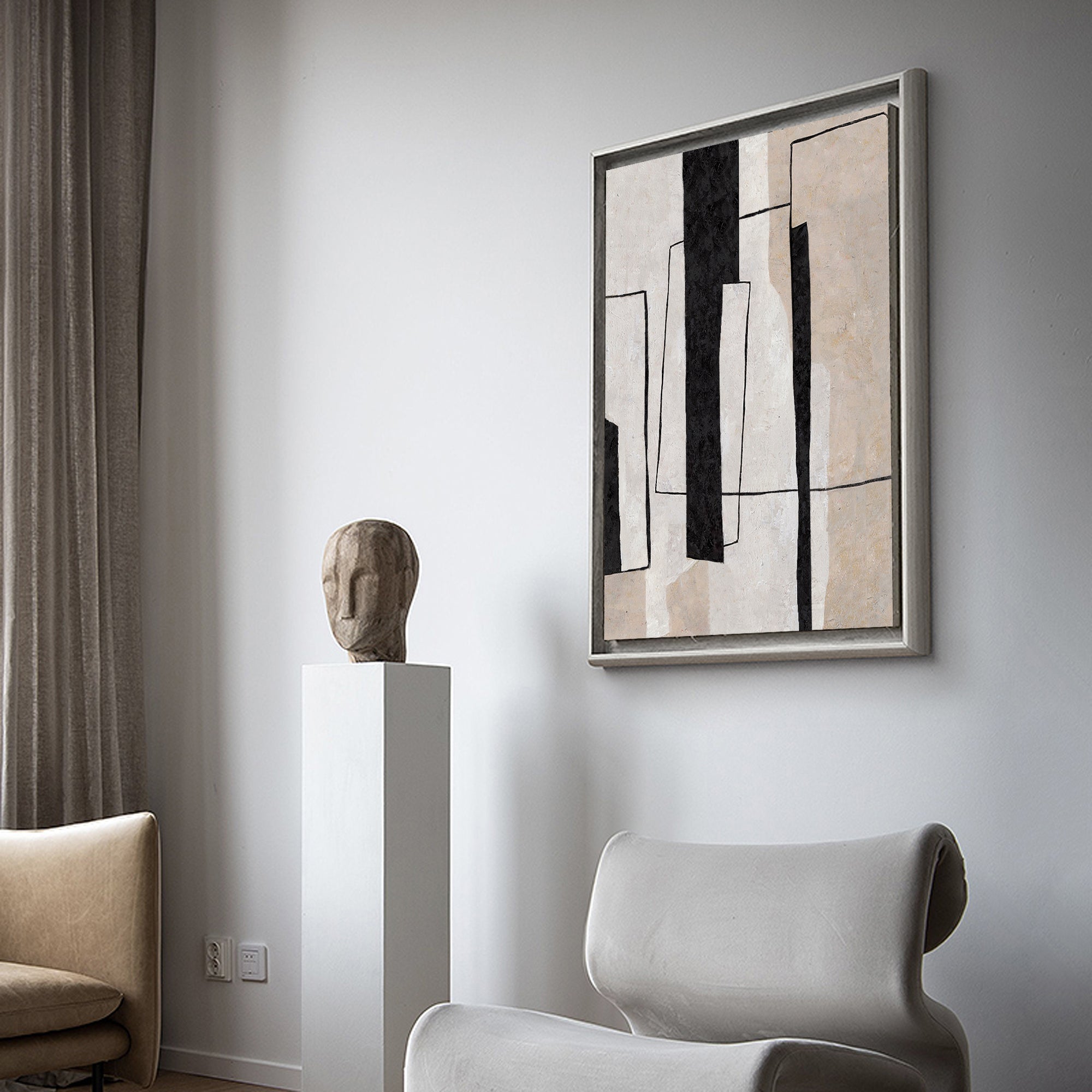 Minimalist Geometric Painting ABAV33 - Neutralighting
