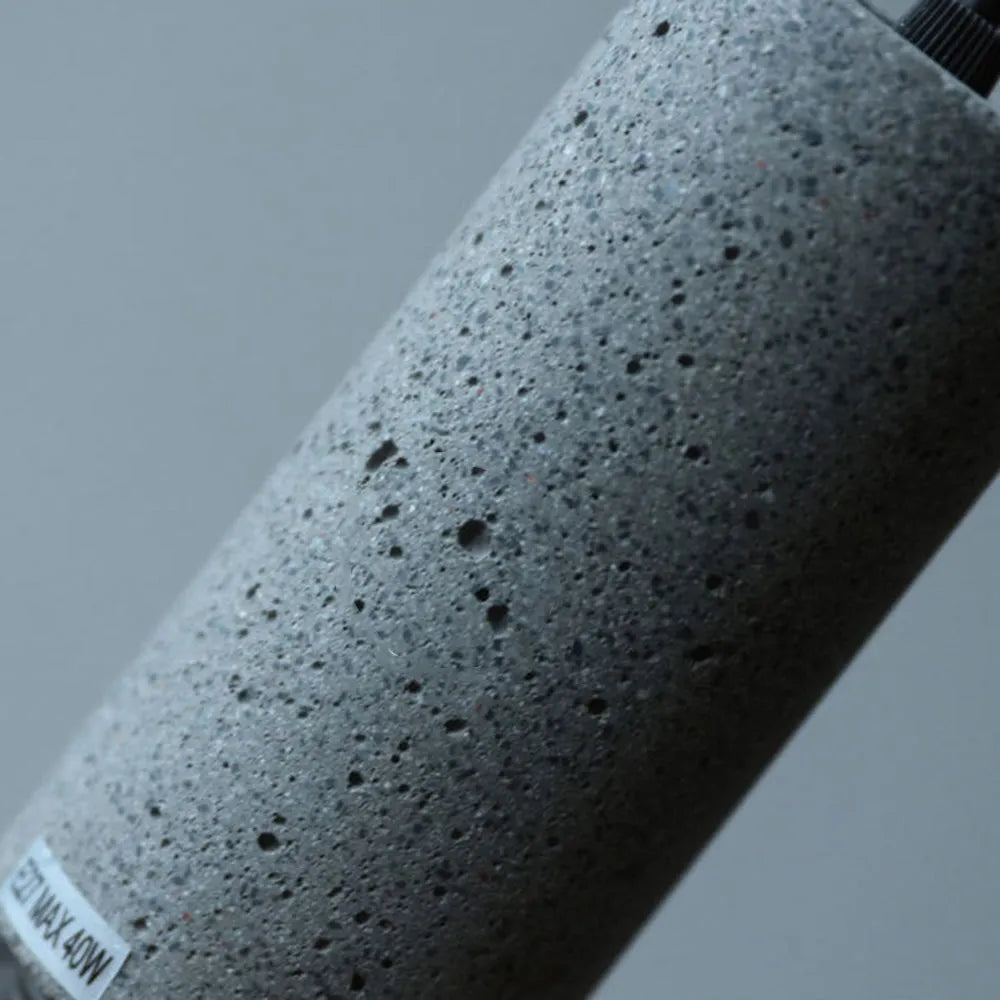 Xenith Industrial Cylindrical Pendant Light, Cement/Metal - Neutralighting