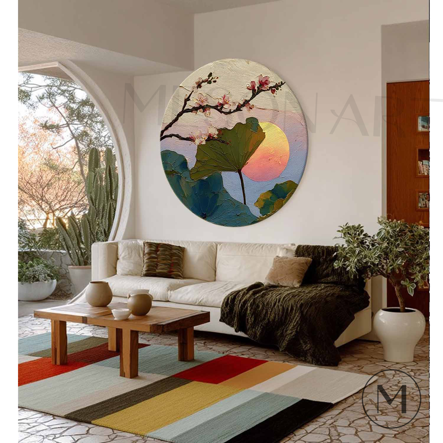Wall Art Cherry Blossom Lotus Pink