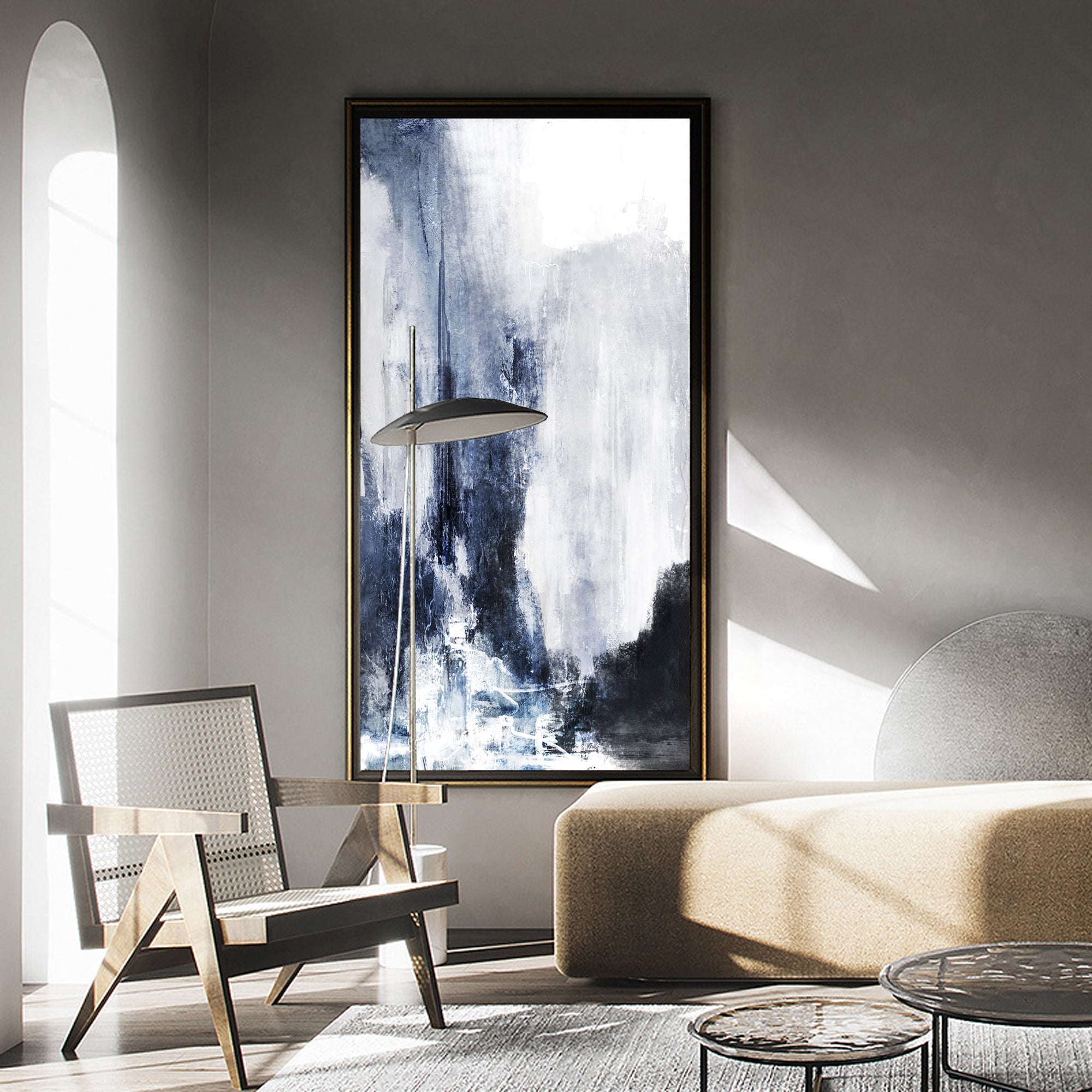 Blue White Abstract Painting