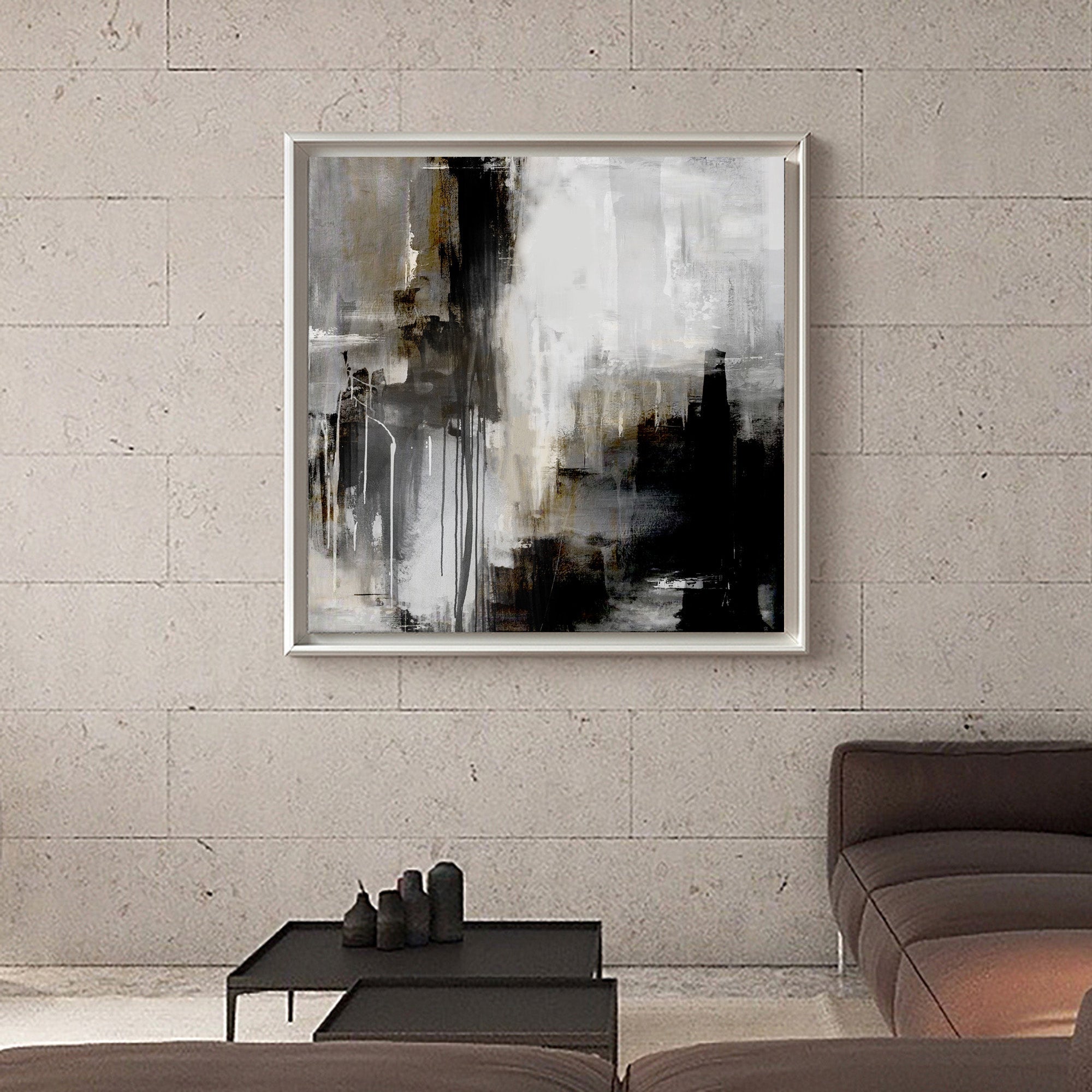 Black Grey Abstract Painting