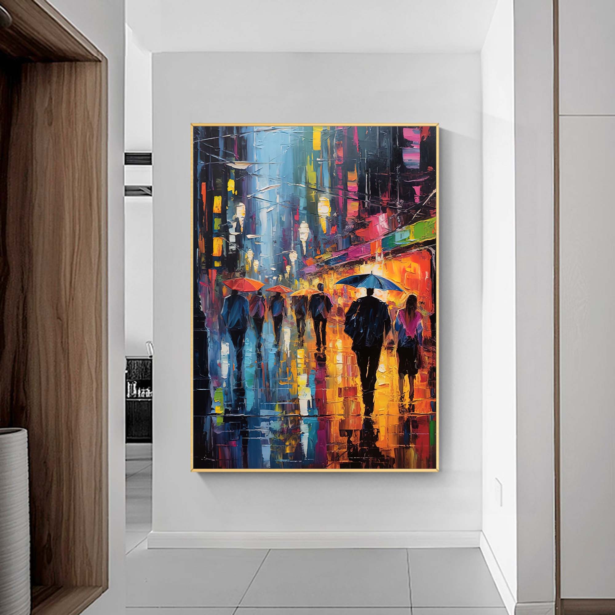 Wall Art Impasto Architecture Vibrant Pop